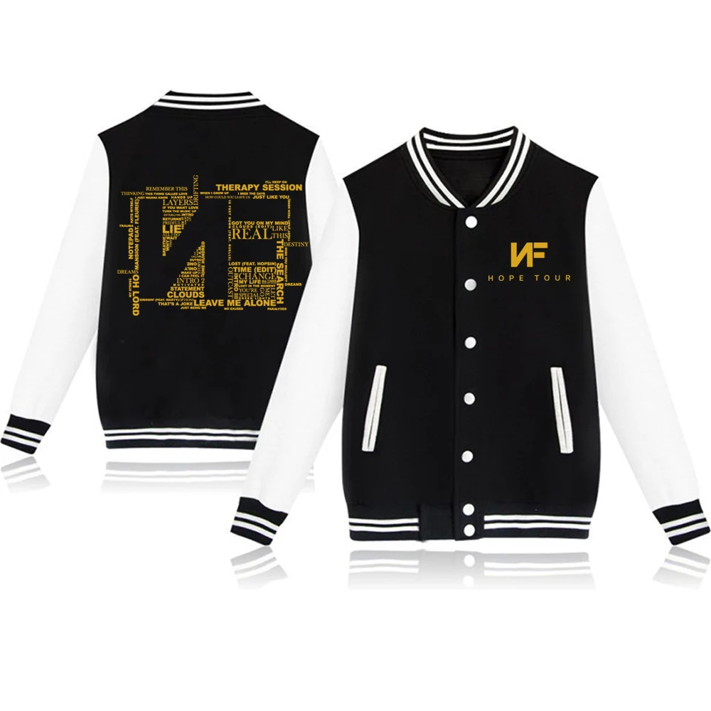 

Nf Hope Tour Baseball Uniform Hoodies Nf Music Album Coat Casual Jacket Men's Fashion