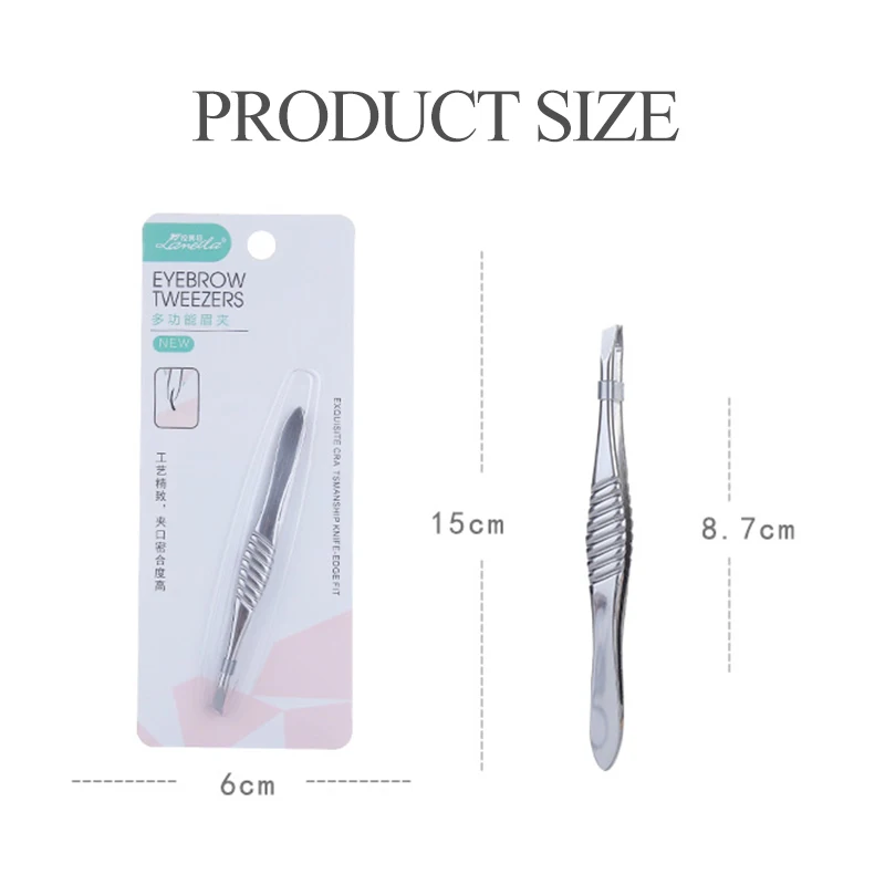 1Pcs Tweezers Makeup Tool Pinset Professional Stainless Steel Hair Removal Clip Eyebrow Face Hair Remover