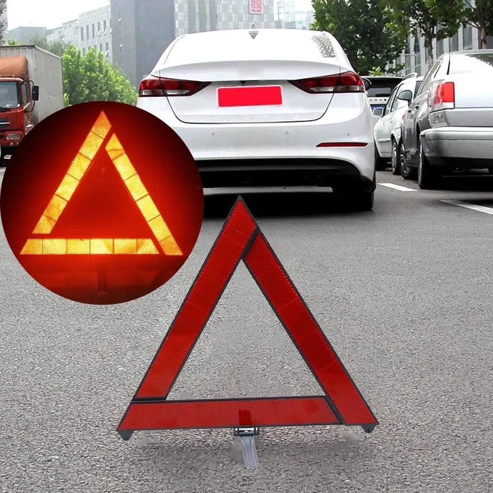 Car Triangle Reflective Tripod Road Reflector Roadside Tripod Emergency Breakdown Warning Safety Triangle Kit