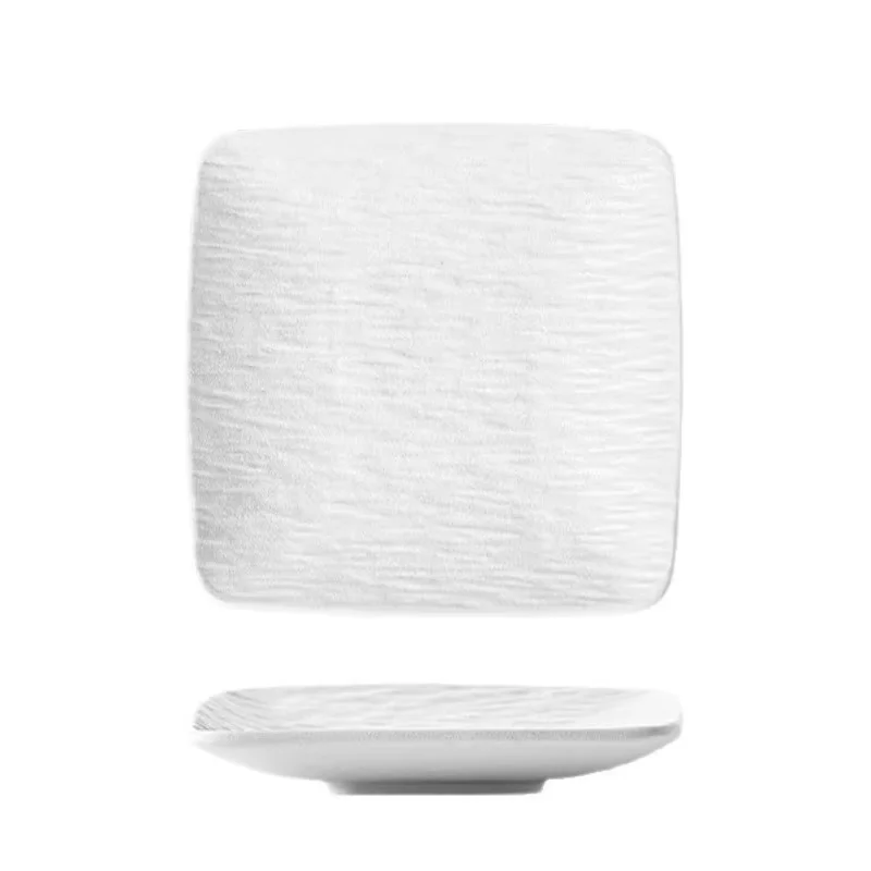 2/4 pcs Stone Texture Matte Ceramic Dipping Dishes,Square Light Luxury Sauce Vinegar Plates,Small Serving Dishes for Snacks Nuts
