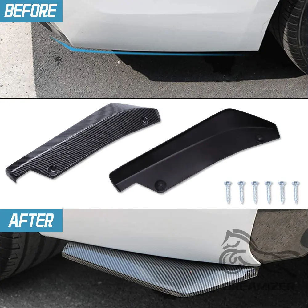 2 PCS Universal Rear Bumper Protector Diffuser Spoiler Splitter For Audi Q5 Q7 BMW f31 X5 E70 Passat B7 Mazda 6 Peugeot 308 - view 6