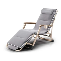 Deck Chairs Garden Outdoor Furniture Camping Portable Siesta Folding  Backrest Armrest Chair Bed Terrace Leisure Chaise Lounge