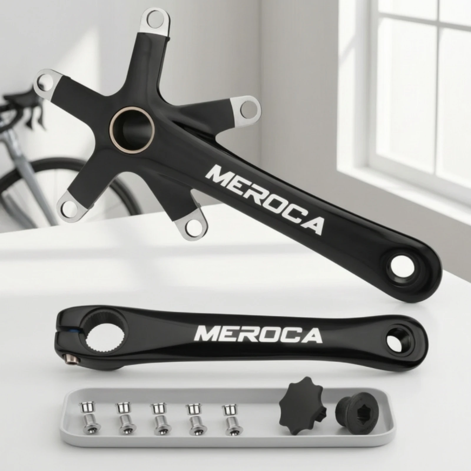 Crankset with Five-Bolt Chainring Mount Forged Folding Bike Crankset Crank Arms Sleek Design Easy to Install for Cyclists