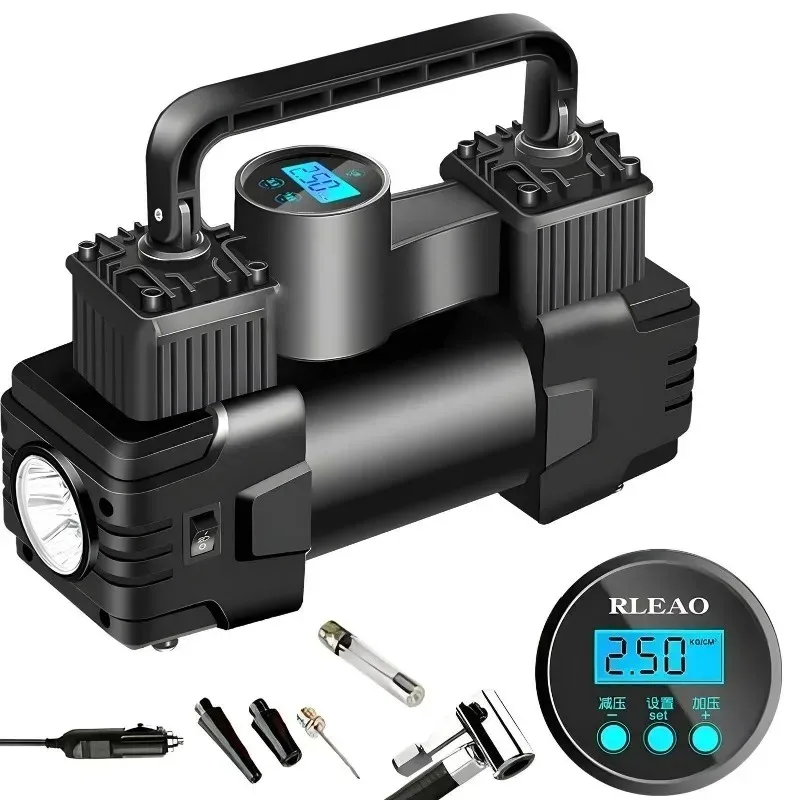 

Pressure Gauge Electric Pump Car Tire Inflatable Pump 12V 150PSI Mini Air Compressor Single Cylinder Heavy Duty Tire Inflator