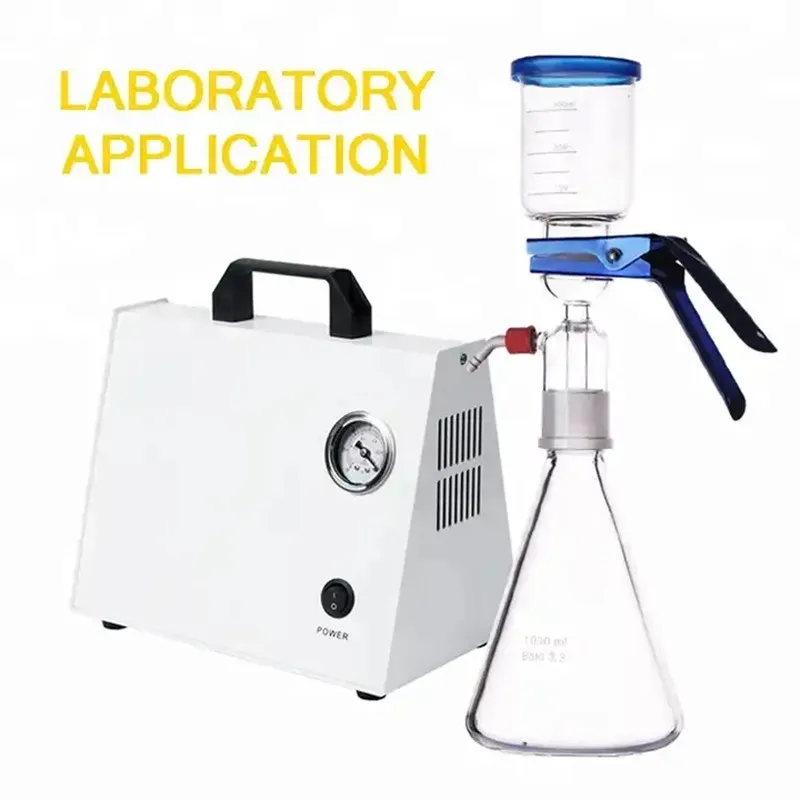 Vacuum Pump VP-15 Oilless Diaphragm Pump With Glass Suite Vacuum Pump Portable Filter Unit For Laboratory Instrument