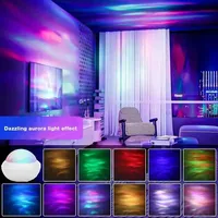 USB Northern Light Projector Remote Control RGB Atmosphere Night Lights 360° Rotate Aurora Projection Lamp for Home Party Decor