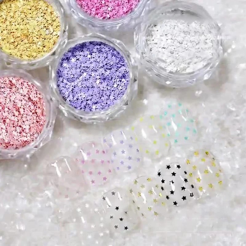 Nail Salon Design Cute Accessories DIY Nail Art Design 1Jar 1mm Mini Sparkling Star Nail Glitter Sparkling Nail Decoration