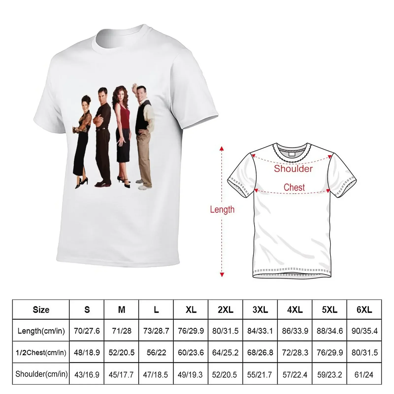 Will & Grace Cast T-Shirt plain sports fans t shirts for men cotton