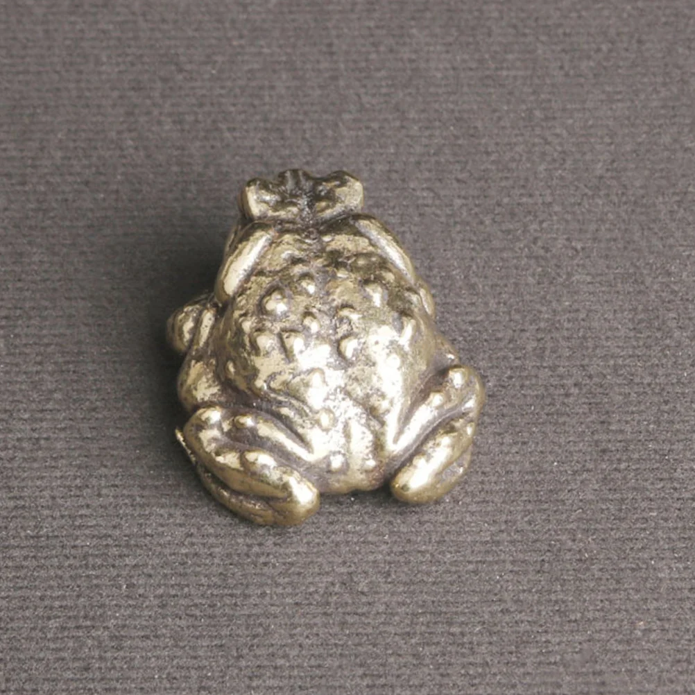 

Brass Toad Sculpture Vintage Handcraft Decor Desktop Wealth Ornament for Bedroom Dining Room Office Table Adornment