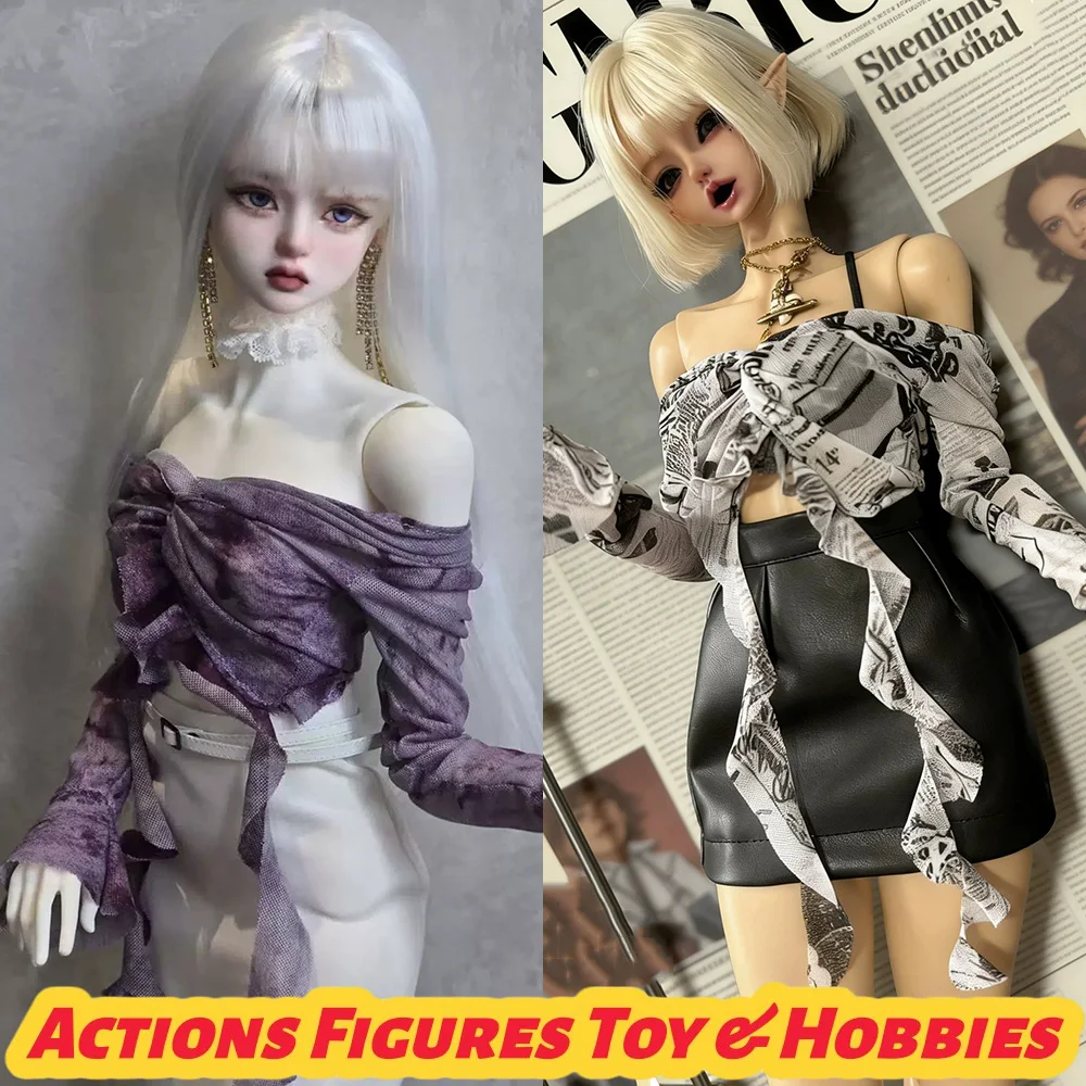 【Nur Kleidung】1/3 1/4 Scale BJD Dolls Fashion Mesh Off Shoulder Top Shirt Zubehör Modell