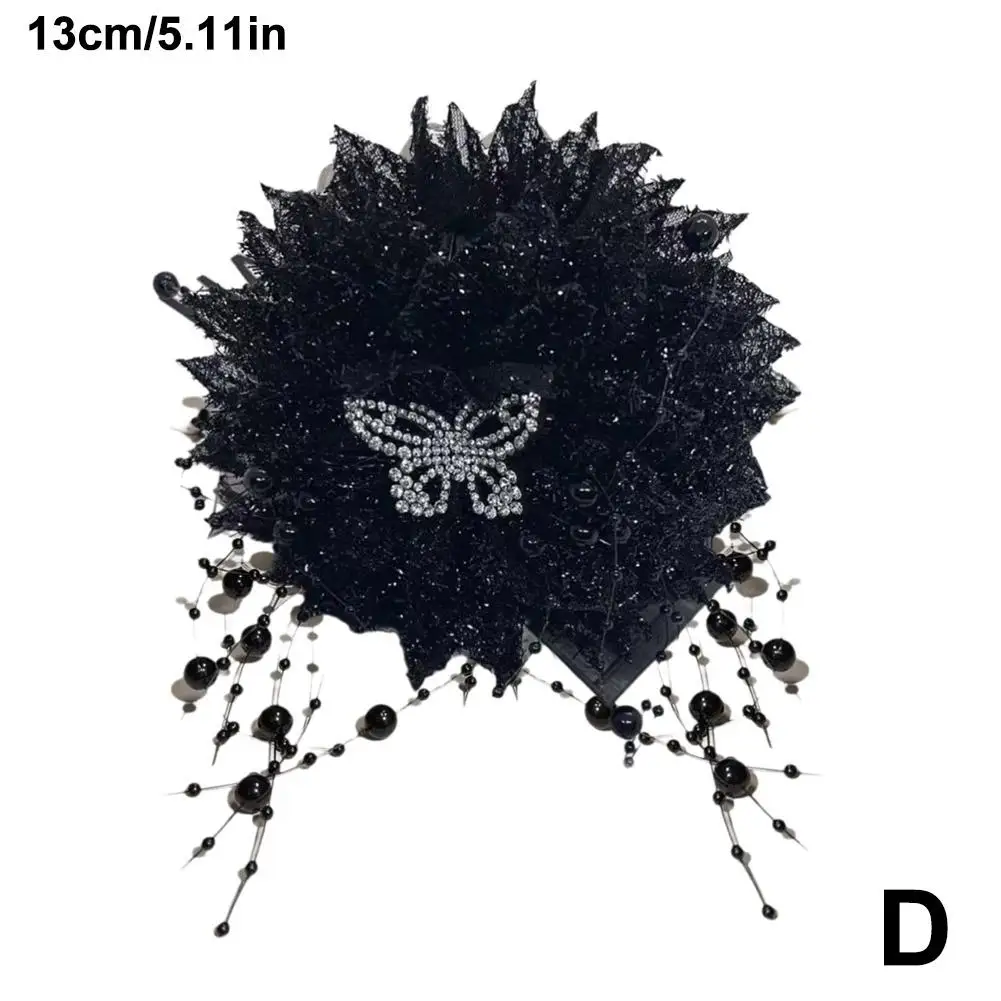 Peony Feather Tassel Hair Clip Flower Butterfly Tassel Clip Fashionable Unique Hair Accessory For Girls And Women I1H4