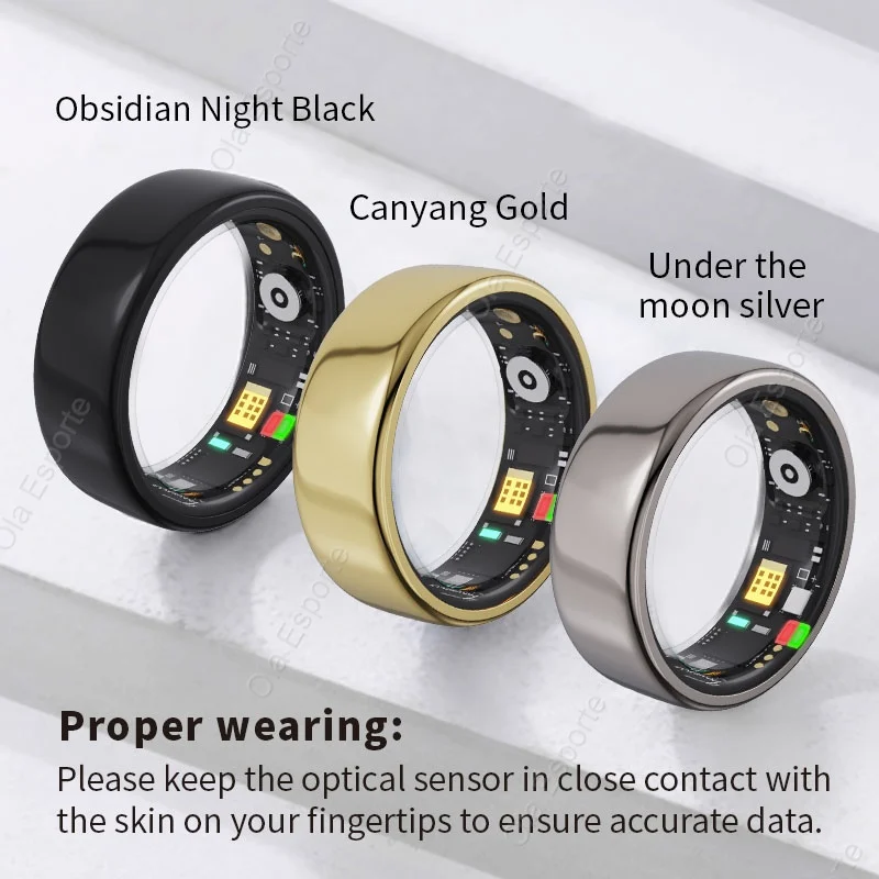 For Xiaomi Smart Ring Men Women, Heart Rate and Blood Oxygen Blood Pressure Monitor, 5ATM Waterproof, Multi-sport Mode 2024 New