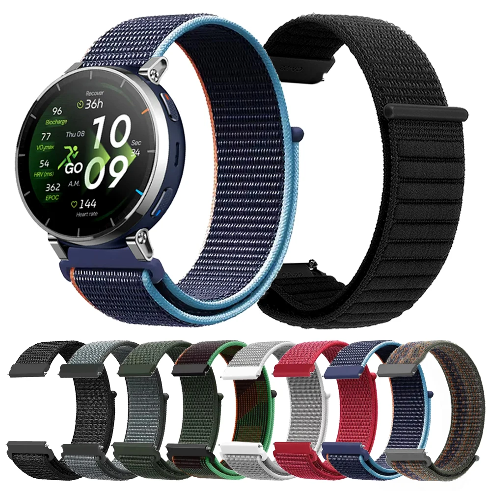 20mm 22mm Sport Nylon Breathable Loop Strap For Huami Amazfit Active Max 3 Bracelet For BALANCE 3 2/BIP Max 6 5 GTR/GTS 4 3 Band