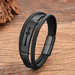 New in Stainless Steel Men's Bracelet for Women Cross Friendship Bracelets Ladies Luxury Designer Jewelry Accessories Man Hippie