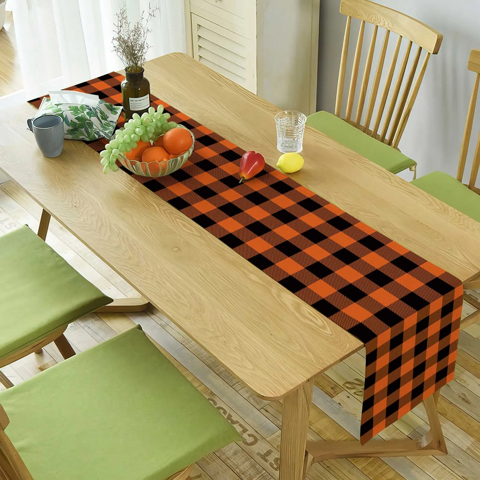 

Table Flag Orange And Black Stripes Check Home Decoration Table Flag Linen Print Living Room Table Table Table Fall Table Small