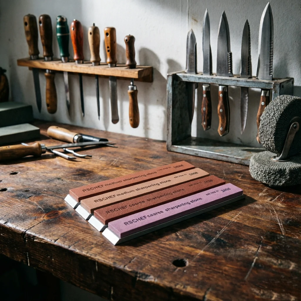 2026 1/4pcs New Aluminum Base Sharpening Stone, Kitchen Household Knife Sharpener, Portable Outdoor Knife Sharpening Tool