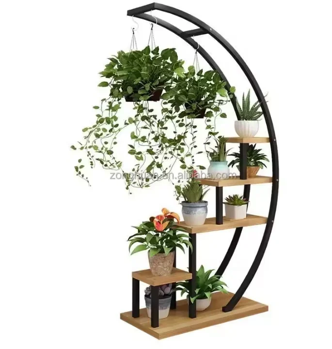 Multi-Layer Indoor Tall Metal Flower Plant Stand Rack Indoor Display Shelf for Garden Plants Cleaning Equipment Parts