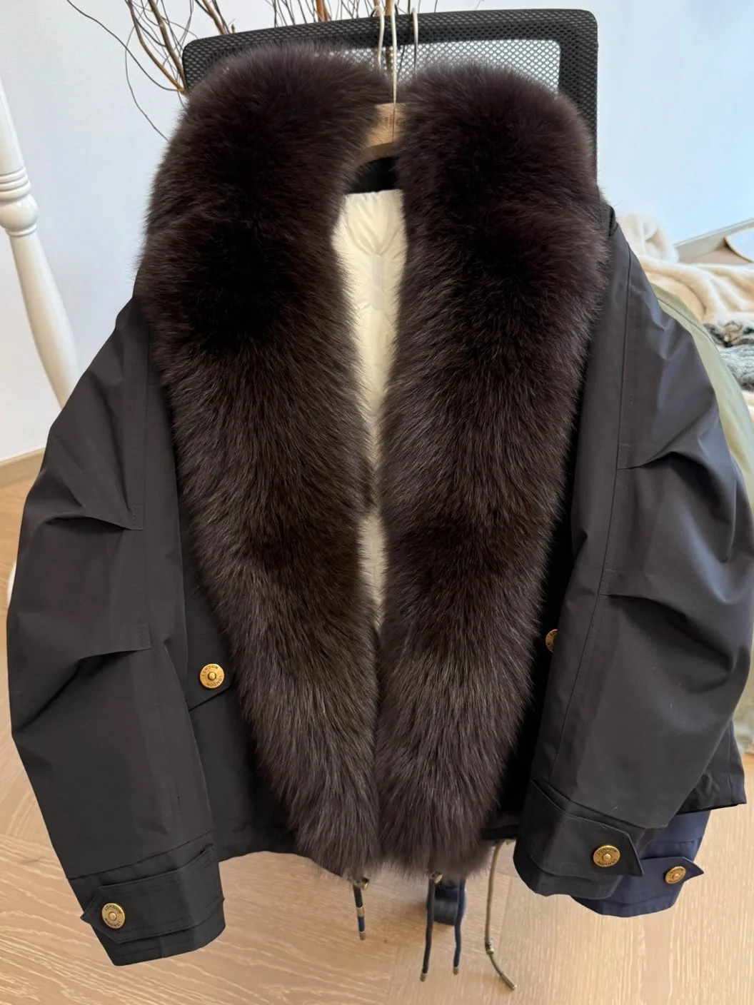 

Youthful Fur Collar down Jaet Women's Winter Faion Outerwear Tagkita Brand Loose Fit Sle with Hat Middle-aged And Y...