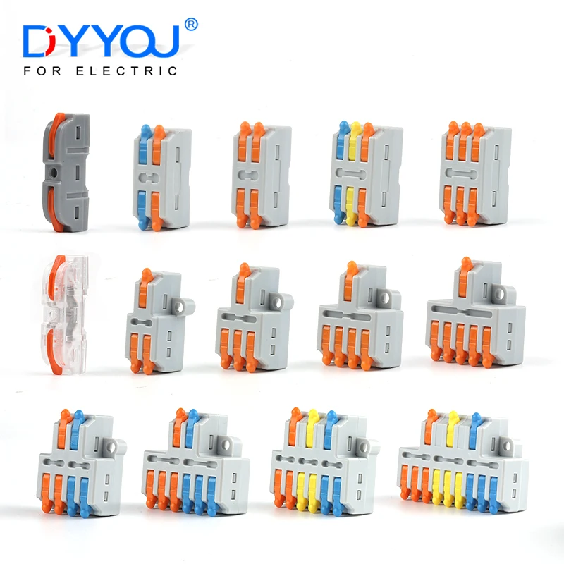 25PCS Universal Compact Wire Connector Push-in Lever Spring Splice Terminal Block For Home Electrical Led Lighting Wiring