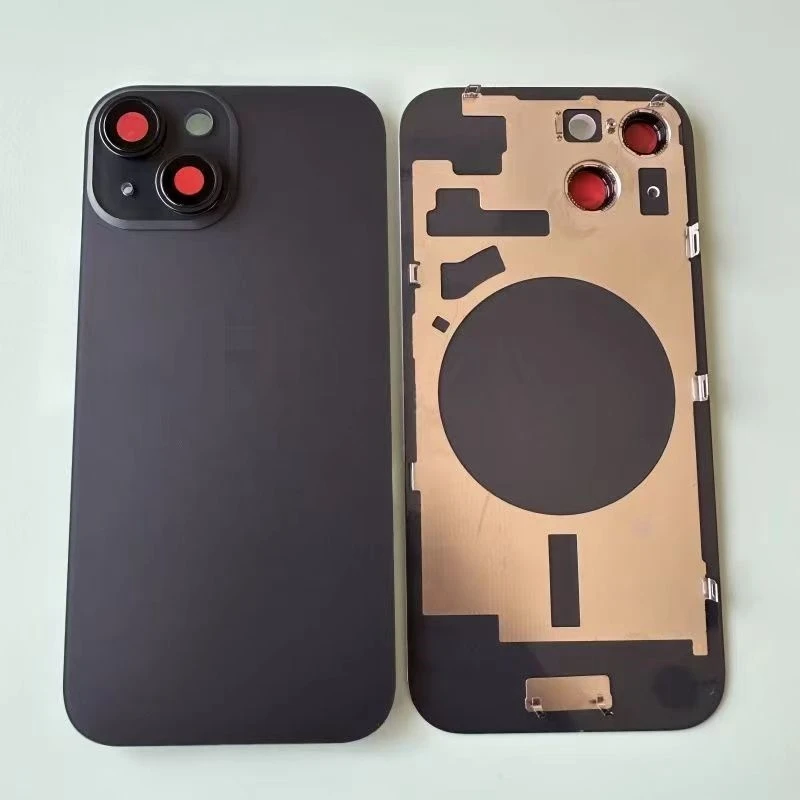 back Glass Material For Iphone 15 / 15 Pius Back Battery Cover +Middle Chassis Frame Housing Case Repair Parts