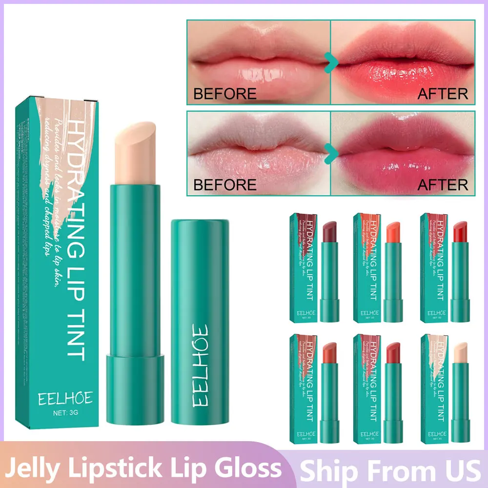 EELHOE-Gloss Labial Feminino, Downplaying Lip Lines, Pele Morta Anti-Seca Rachada, Lábios Hidratantes, Maquiagem Colorida, 5Pcs por Conjunto