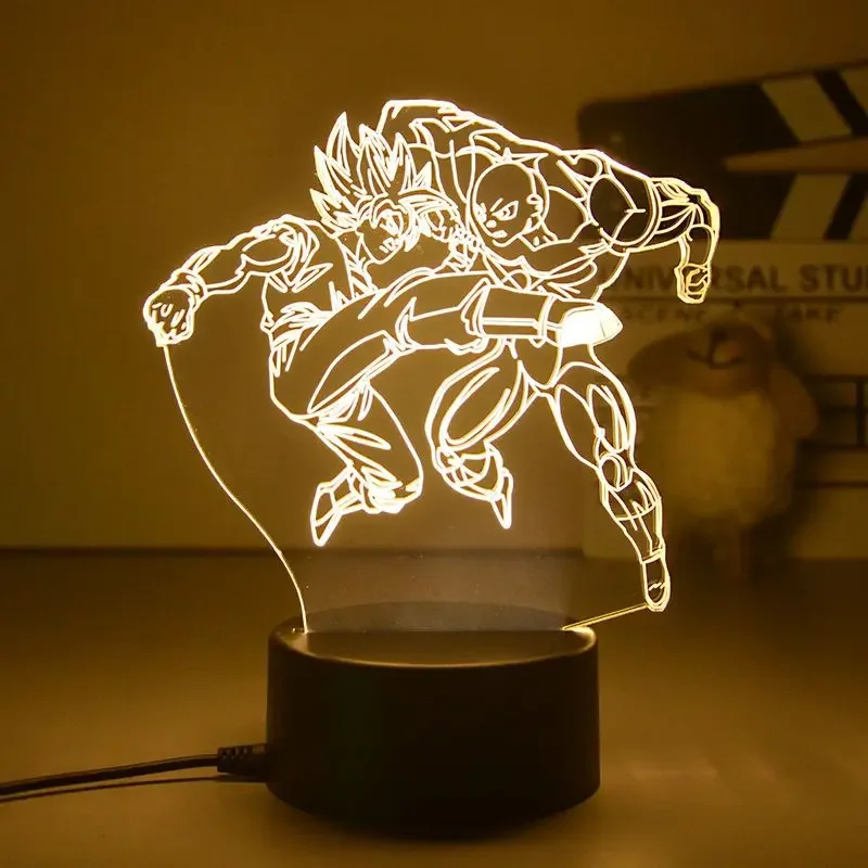 Goku Vegeta Anime Figure 3D Led Night Light Children Room Decor Dragon Ball Table Lamp Ornaments Figure Birthday Gifts Kids Toys