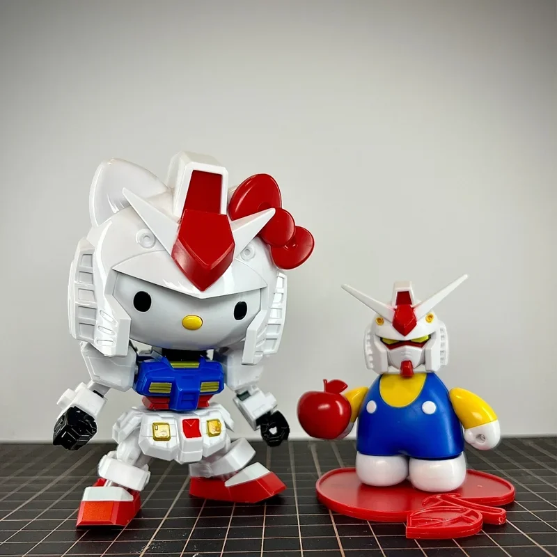 Hello Kitty Ganso RX-78-2SD Mech Assembly Model Kits Action Figures Desktop Decoration Doll Boy Puzzle Toy Gift Collectible