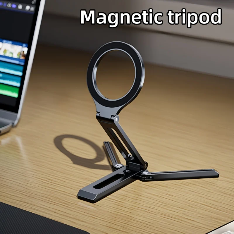 

Portable and Lightweight Folding Aluminumalloy Multifunctional Stand Magsafe Magnetic Desktop Phone Metal Triangularstable Stand