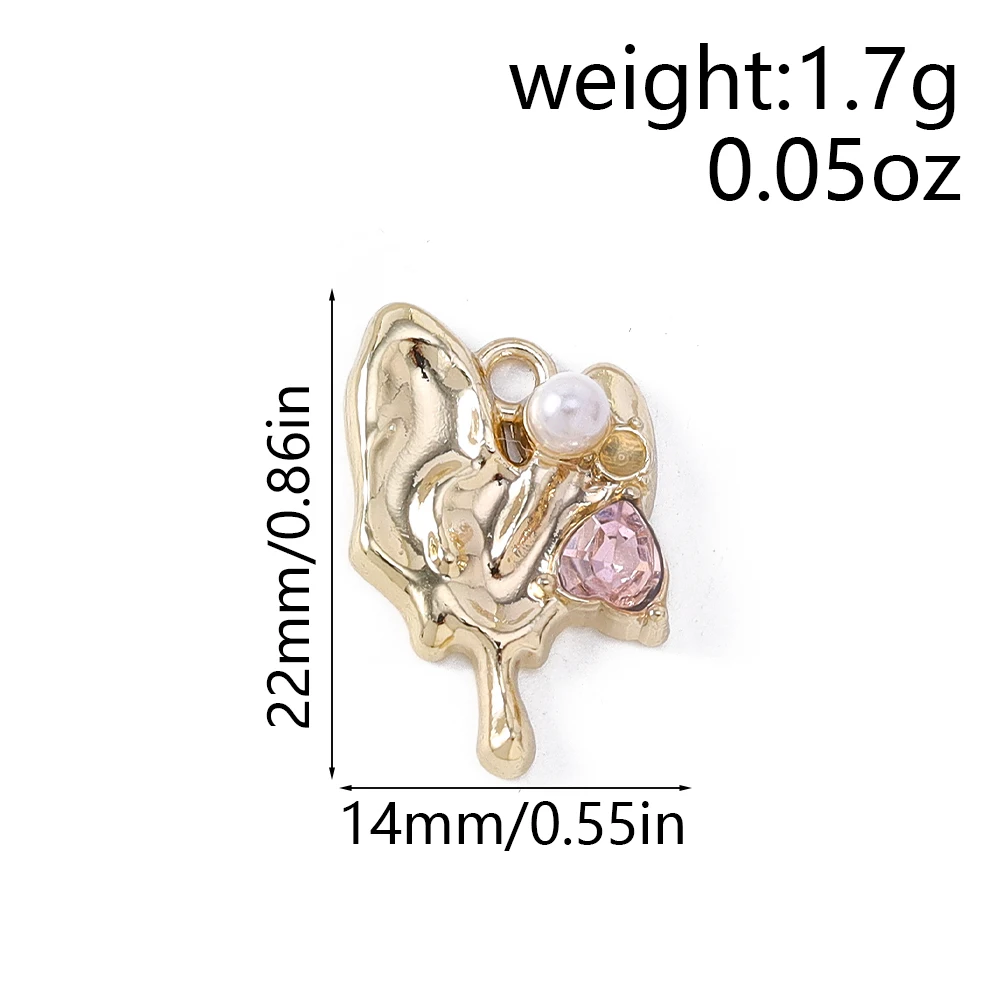 Leslie 5 Stück Modische Y2K Legierung Kristall Flüssig-Lava Herz Anhänger DIY Schmuckherstellung Charm Ohrringe Halskette Armband Zubehör – Detail 21