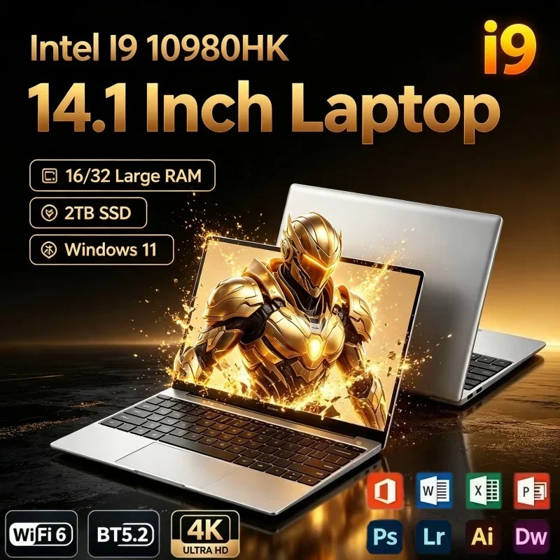 Intel Core I9‑10980HK Gaming Laptop 14.1 Inch Windows 11 32GB RAM 2TB SSD Portable Notebook For Gaming & Daily Office Work