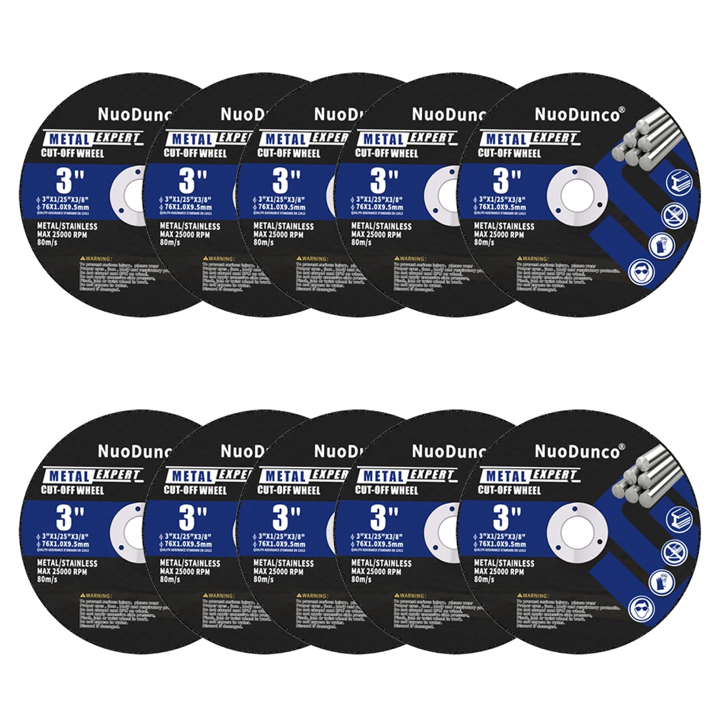 76 mm Metall-Trennscheibe für Winkelschleifer, 9,5 mm Bohrung, Trennscheibe, Edelstahl, Schleifen, Schleifen, Sägeblatt für Metall