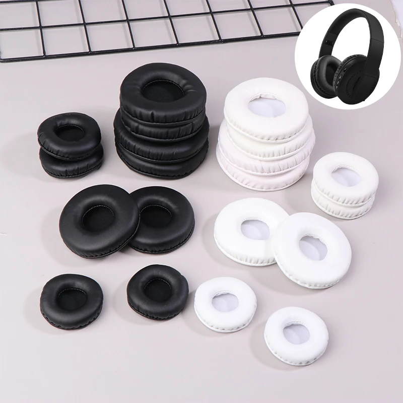 1 Pair Round Sponge Cover Earphones Ear Pads Replacement Ear Pads Ear Pads 50/60/70/80/90mm Headphone Cushion