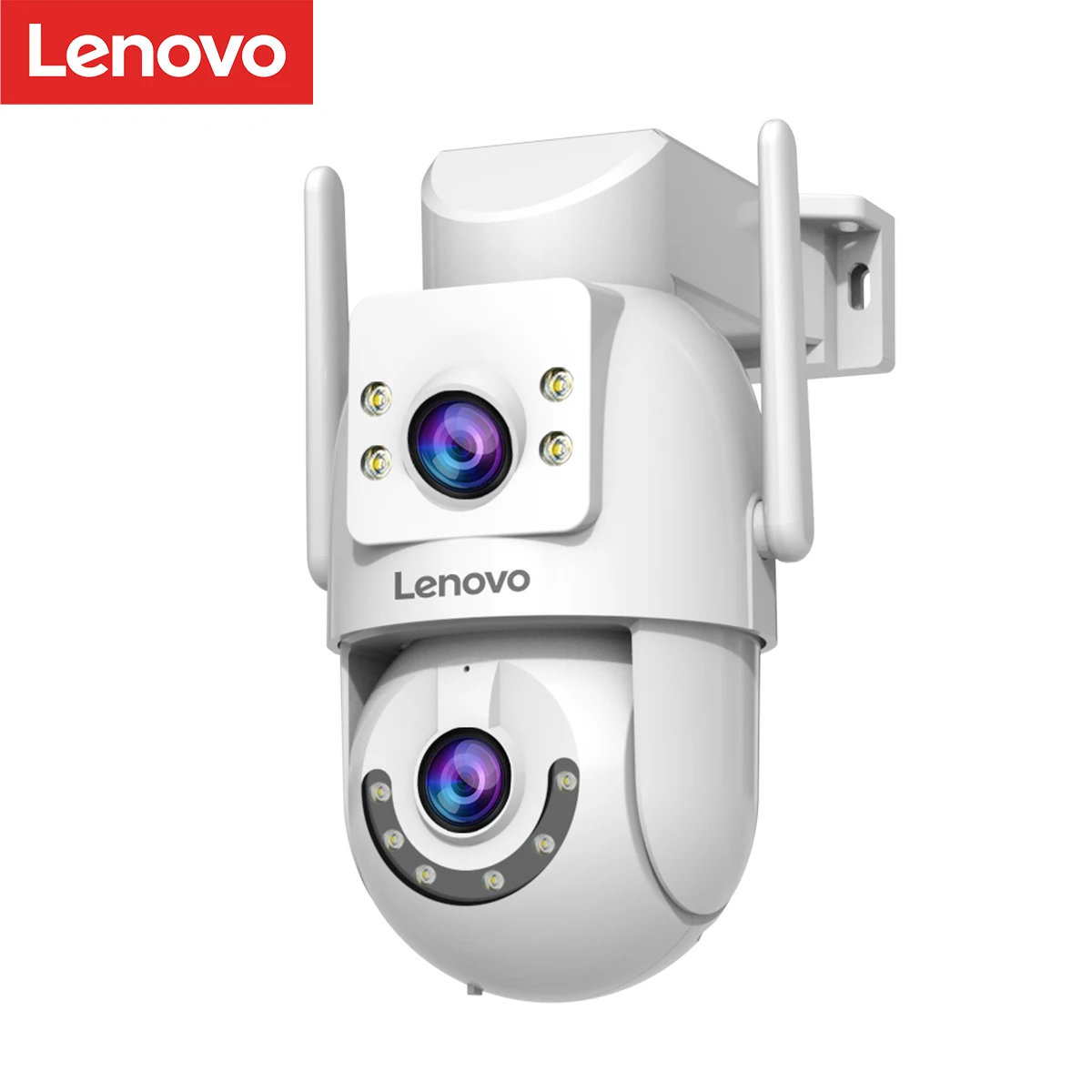 Lenovo 4K dual lens outdoor WiFi security camera with AI tracking