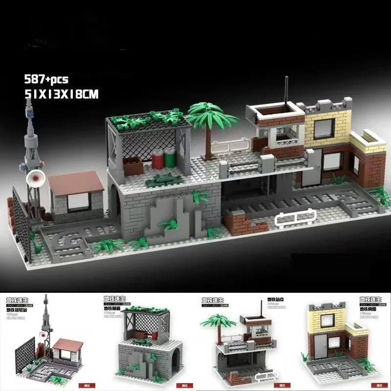 

Конструктор-симулятор: Сцена в метро, тоннель, вход в станцию метро, железнодорожная линия, транспортные средства, кирпичные игрушки для мальчиков