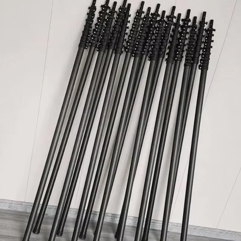 18-75ft High Strength Carbon Fiber Telescopic Pole | Custom Head & Connectors | Extra Long Extension Rod for OEM Service