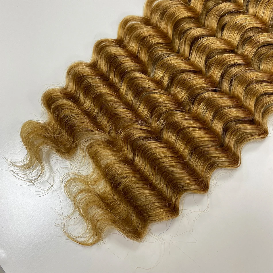 Blonde Braiding Hair 100gDeep Water Wave Bundle Bulk Human Hair Braiding Highlight Honey Blonde Curly Hair Extensions Bobo Wet