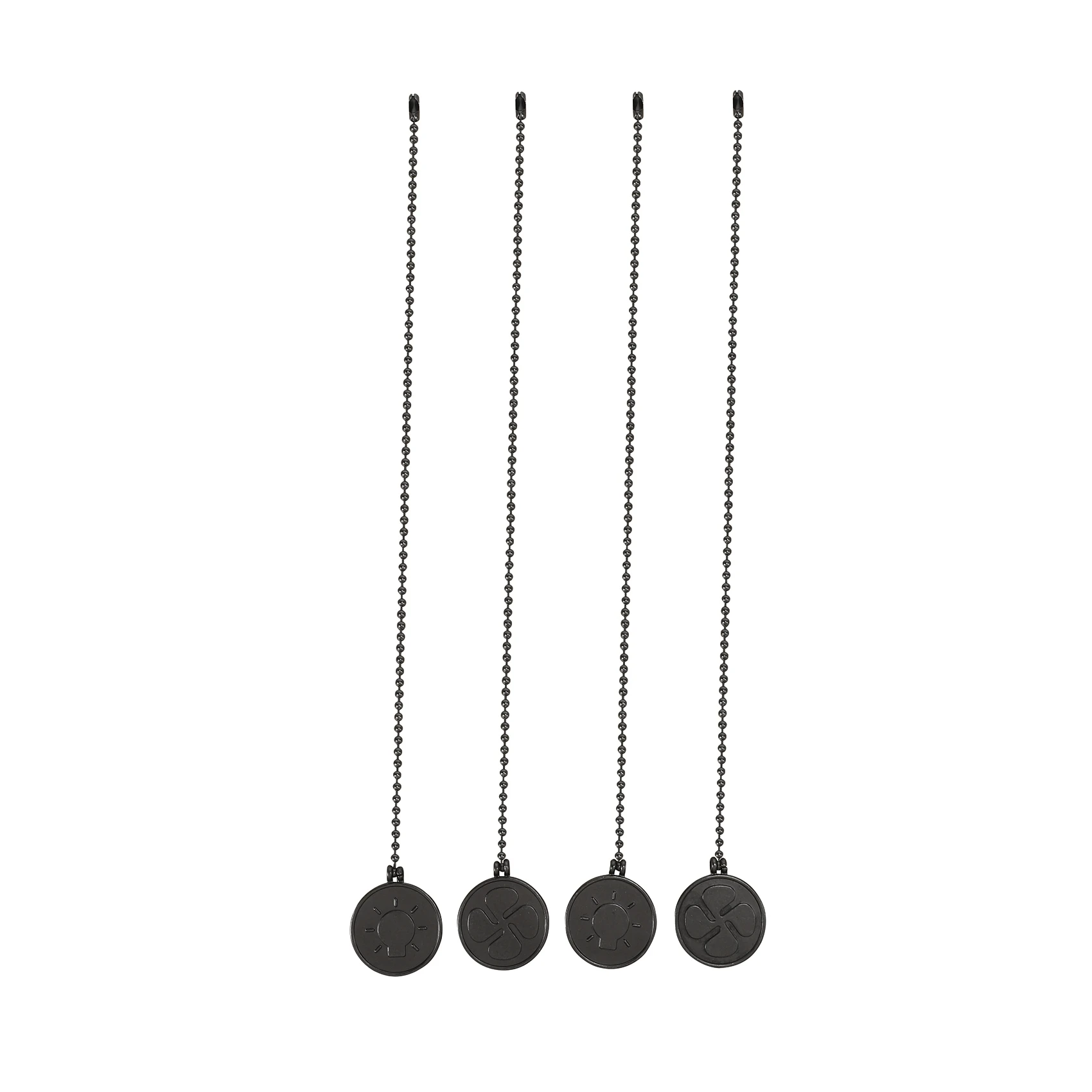 Ceiling Fan Pull Chain Set, 4 Pieces Bulb and Fan Pattern Pull Chain Extension Fan Pull Chain PendantN02R