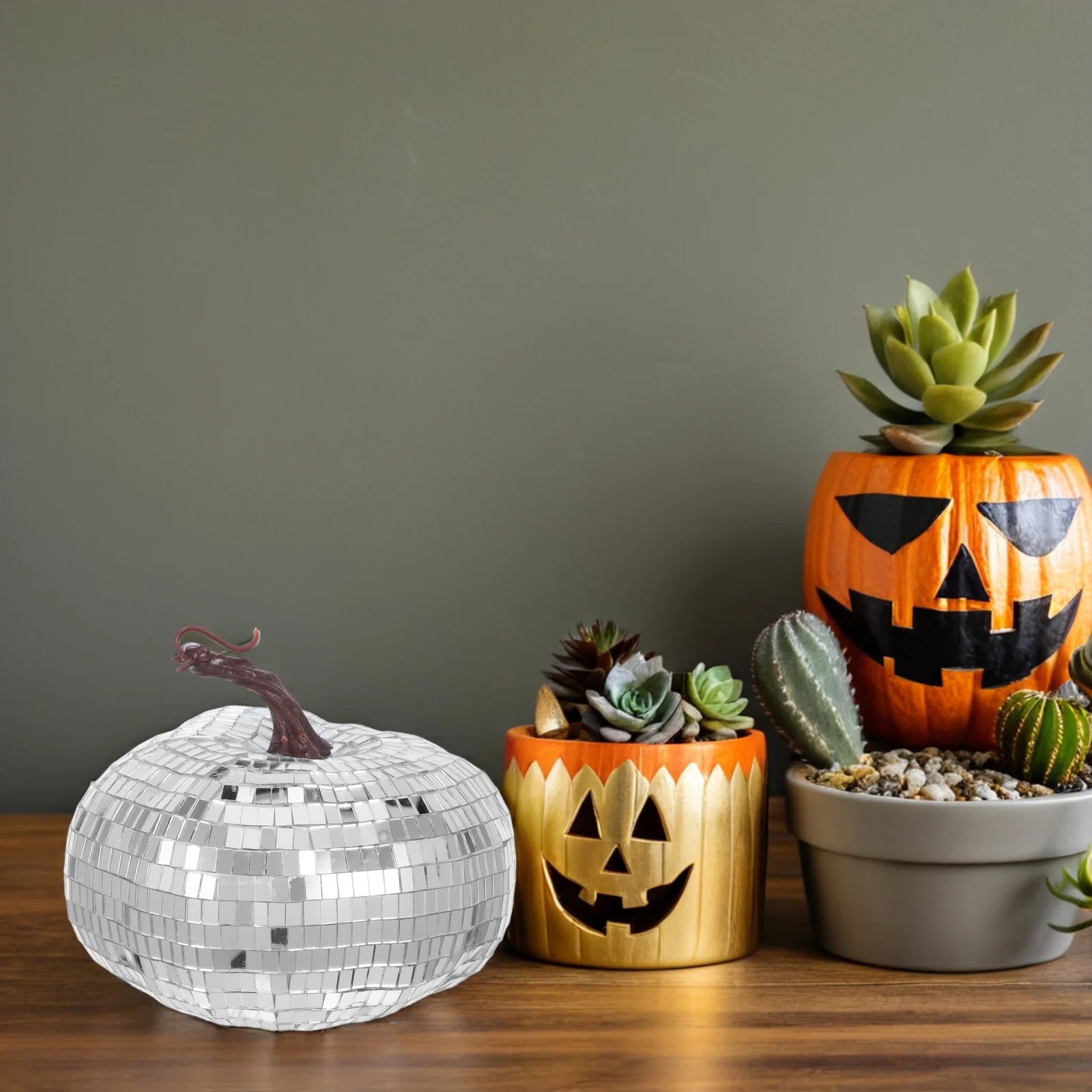 

Pumpkin Disco Ball Wedding Centerpieces for Tables Farmhouse Hanging Desktop Decorative Ornaments Reflective Glass Beach Party