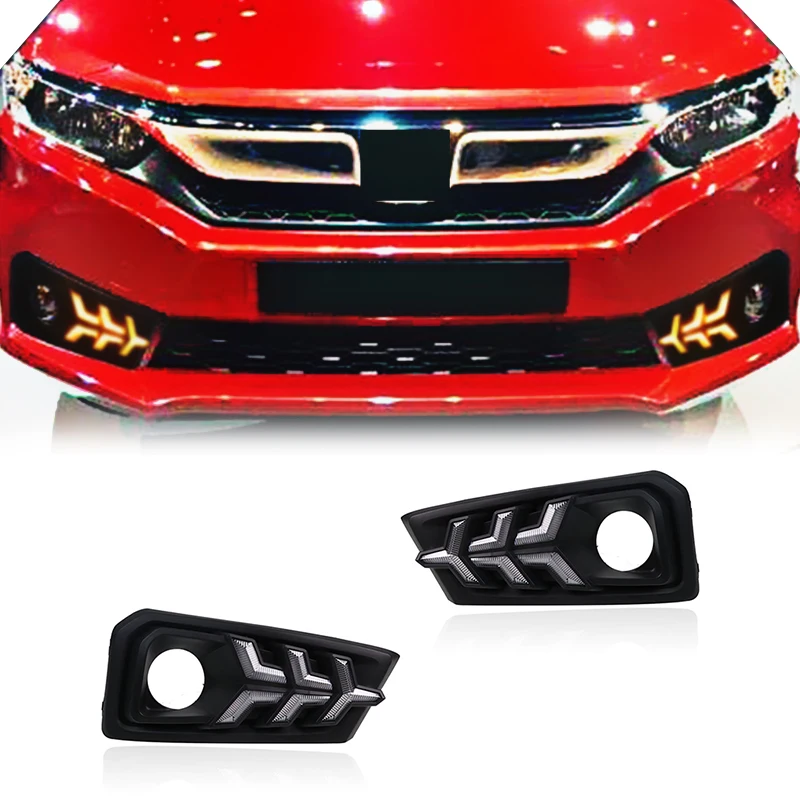 Gobison LED Fog Lamp Daytime Running Light 2018 2019 LED Car Lightings DRL Daylight For Honda AMAZE Fog Lamp