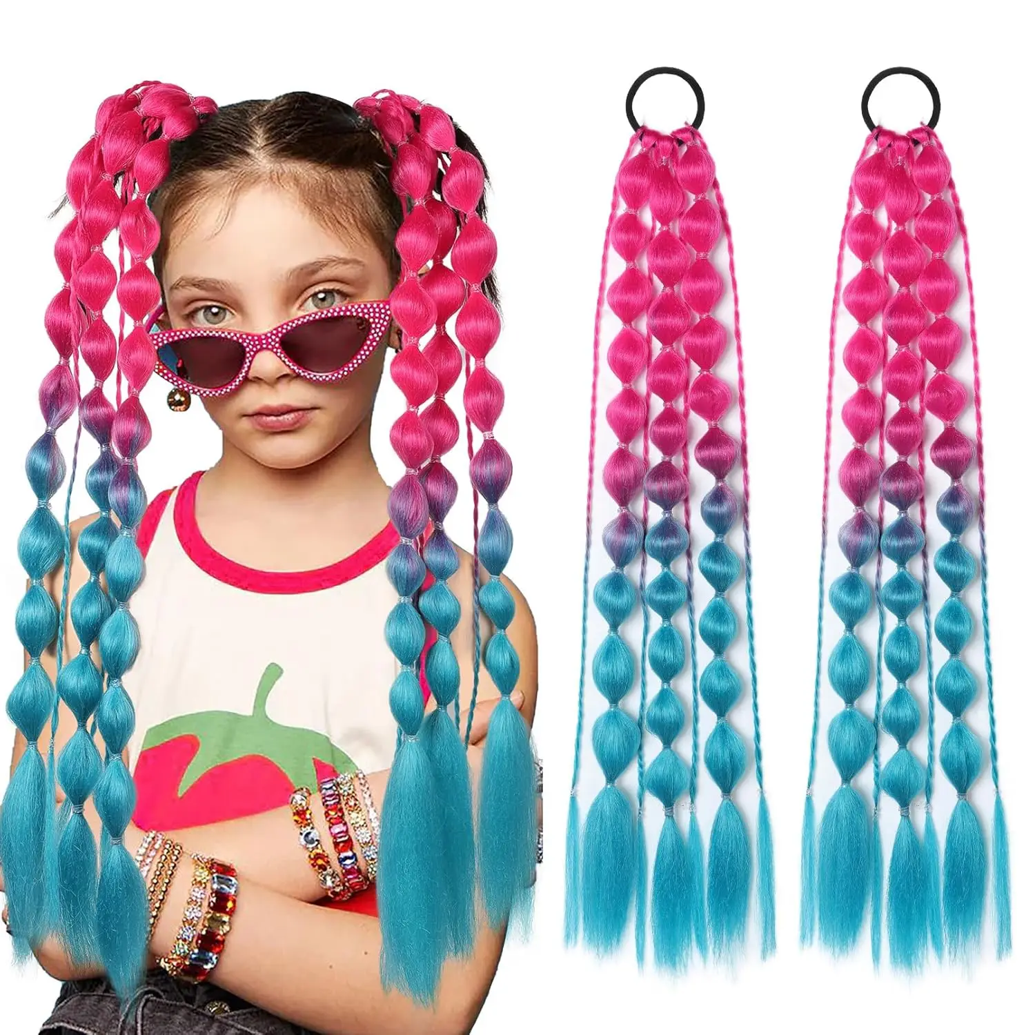 2 PCS Synthetic Bubble Ponytail Extensions 20