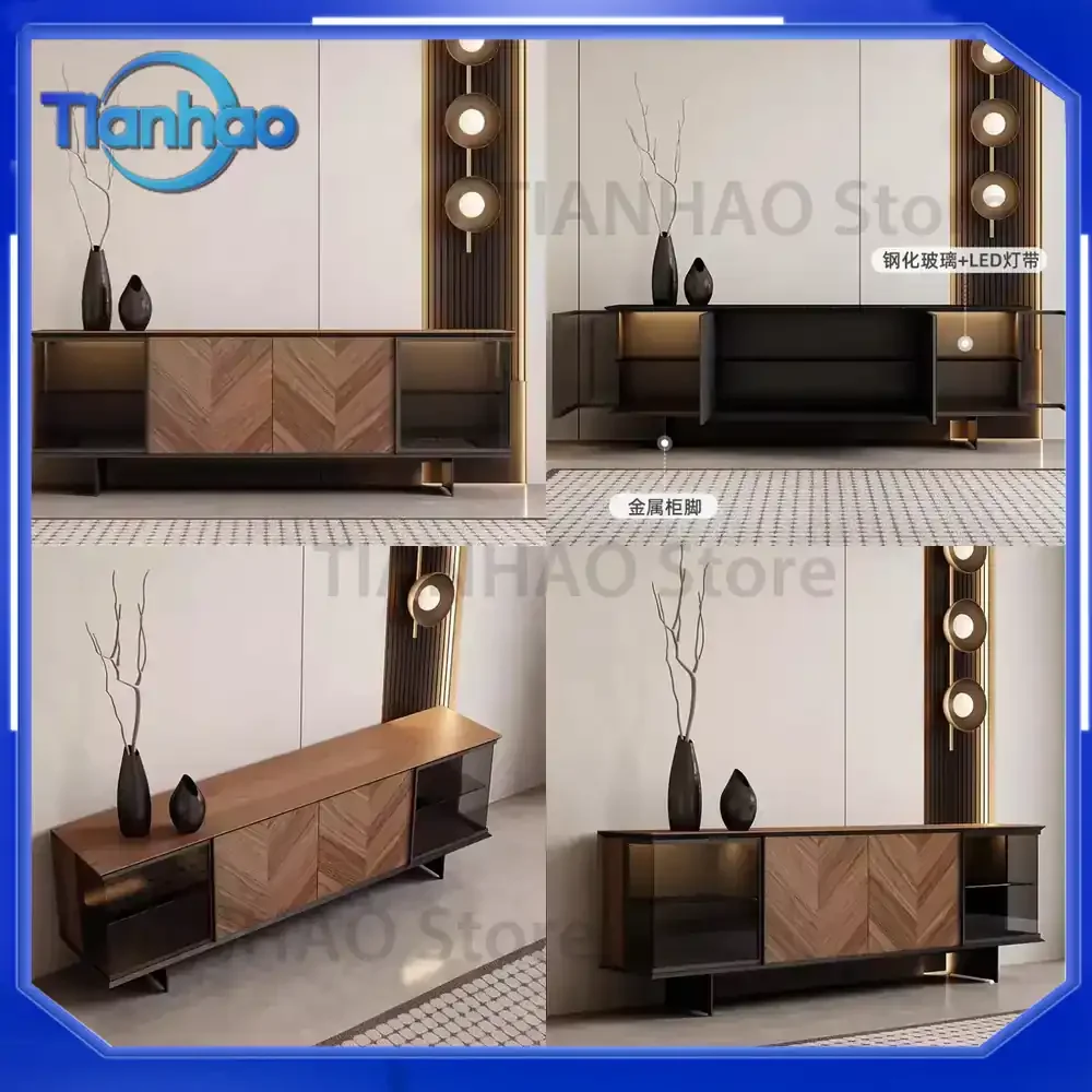 Universal Brown Wooden Minimalist TV Stand for Storage and Living Room Use Modern TV Furniture for Normal Size TVs