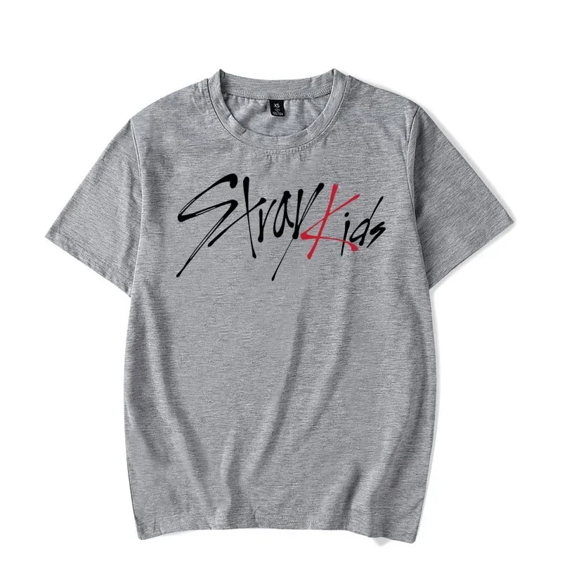 KPOP Kids T-shirt Stray Kids Letter Print Short Sleeve Men Women Fans Fashion Casual Outdoor Shirts Tops