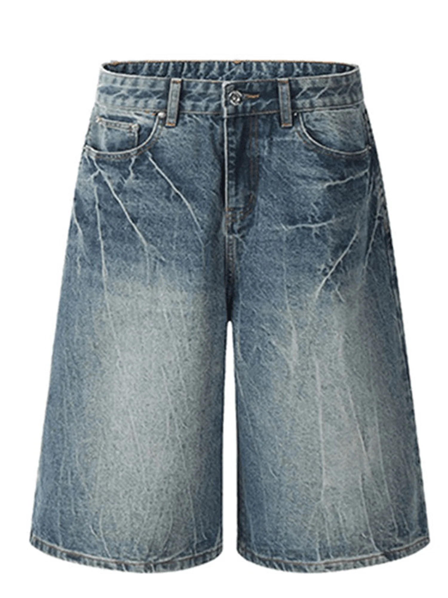 Pantalones de pierna ancha de cintura alta para mujer, pantalón Retro americano, pierna recta, patrón de relámpago, Seven-Five, verano, seis seis