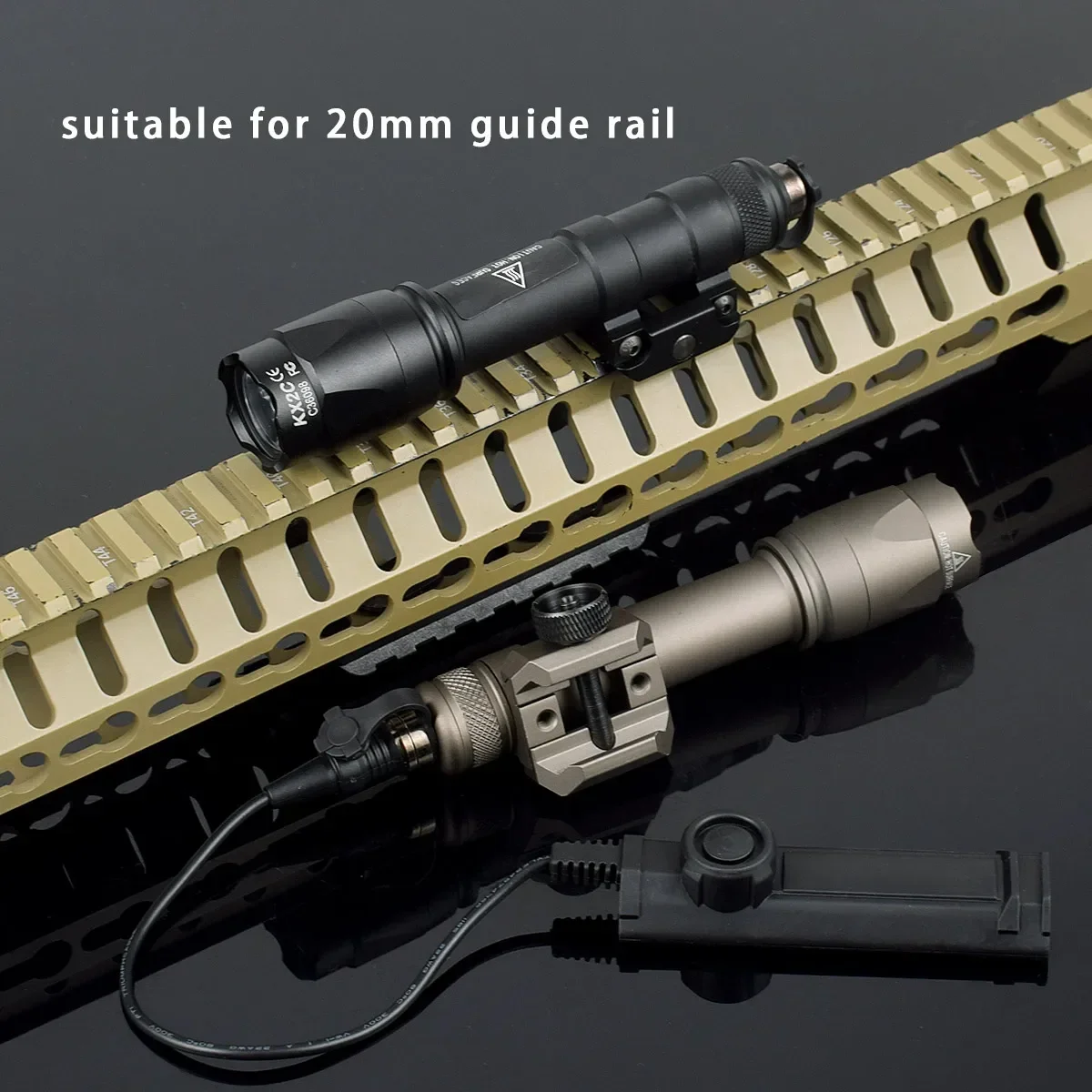 전술 스카우트 라이트 SureFire 듀얼 압력 스위치, 에어소프트 AR15 소총 사냥 무기 손전등, LED SF 총 램프, M600, M300, M600C