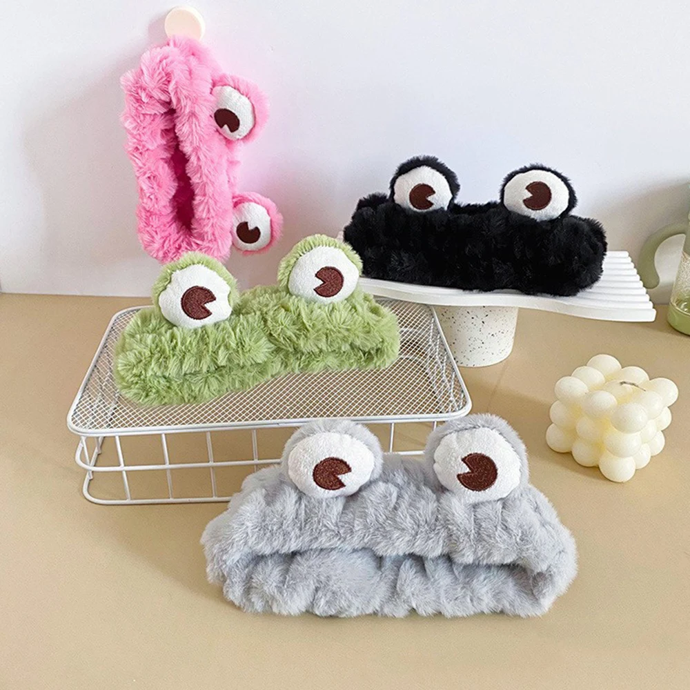 Funny Frog Big Eye Makeup Headband Wide-brimmed Elastic Hairbands Cute Girls Hair Bands Women Hair Accessories Girls Hairband