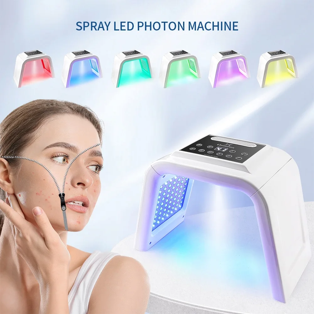 Máquina portátil de fotones LED, vaporizador Facial hidratante para la piel, 7 colores, máquina PDT para mascarilla Facial y corporal, SPA