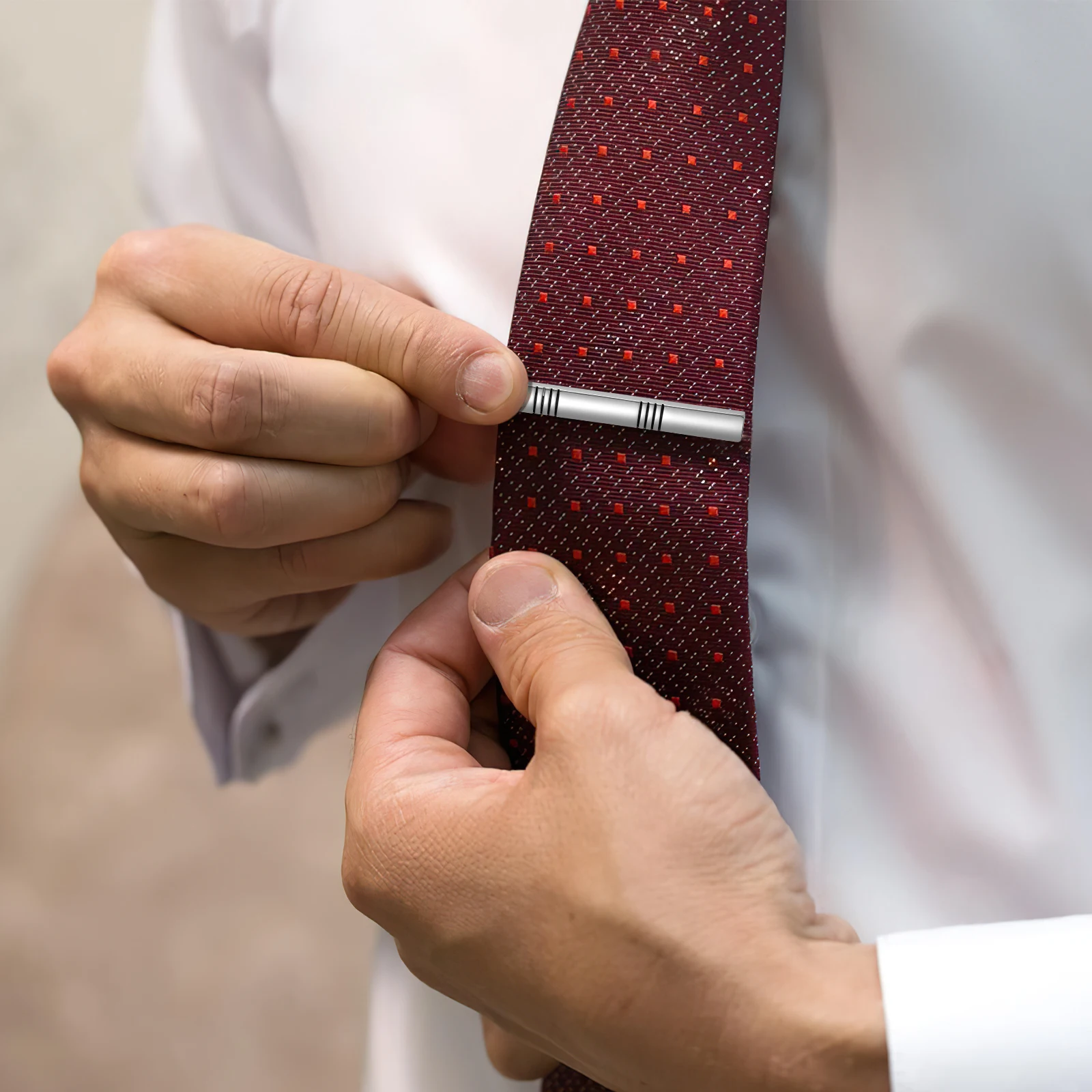 

4 Pcs Tie Clips for Men Copper Necktie Pinch Clasp Tack Pins Wedding Durable Strong Spring Fits Standard Ties Business