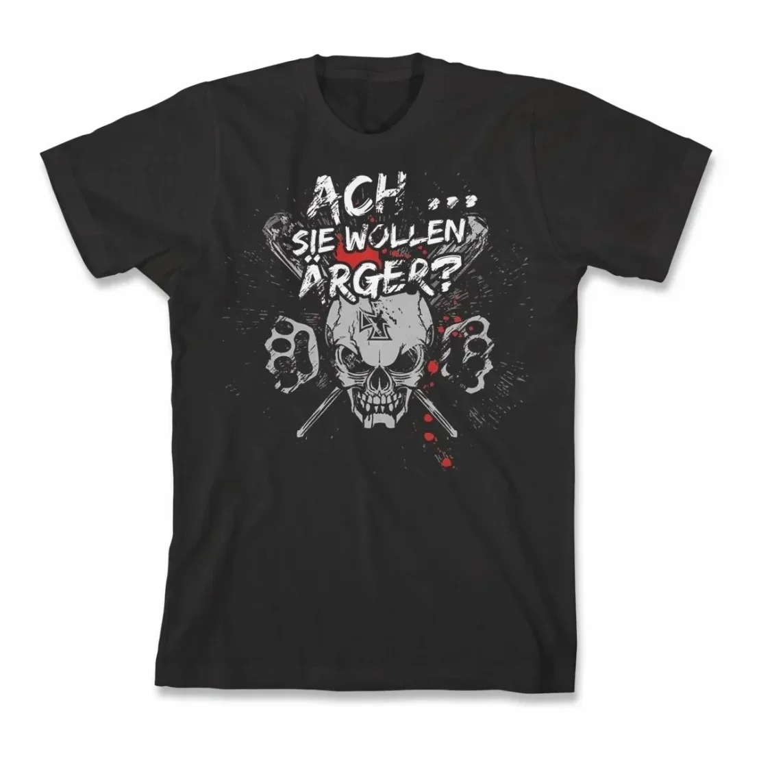 Deutschrock Evil Punk Rock Skull T-Shirt New 100% Cotton Short Sleeve O-Neck Casual Mens T-shirt Fashion Streetwear
