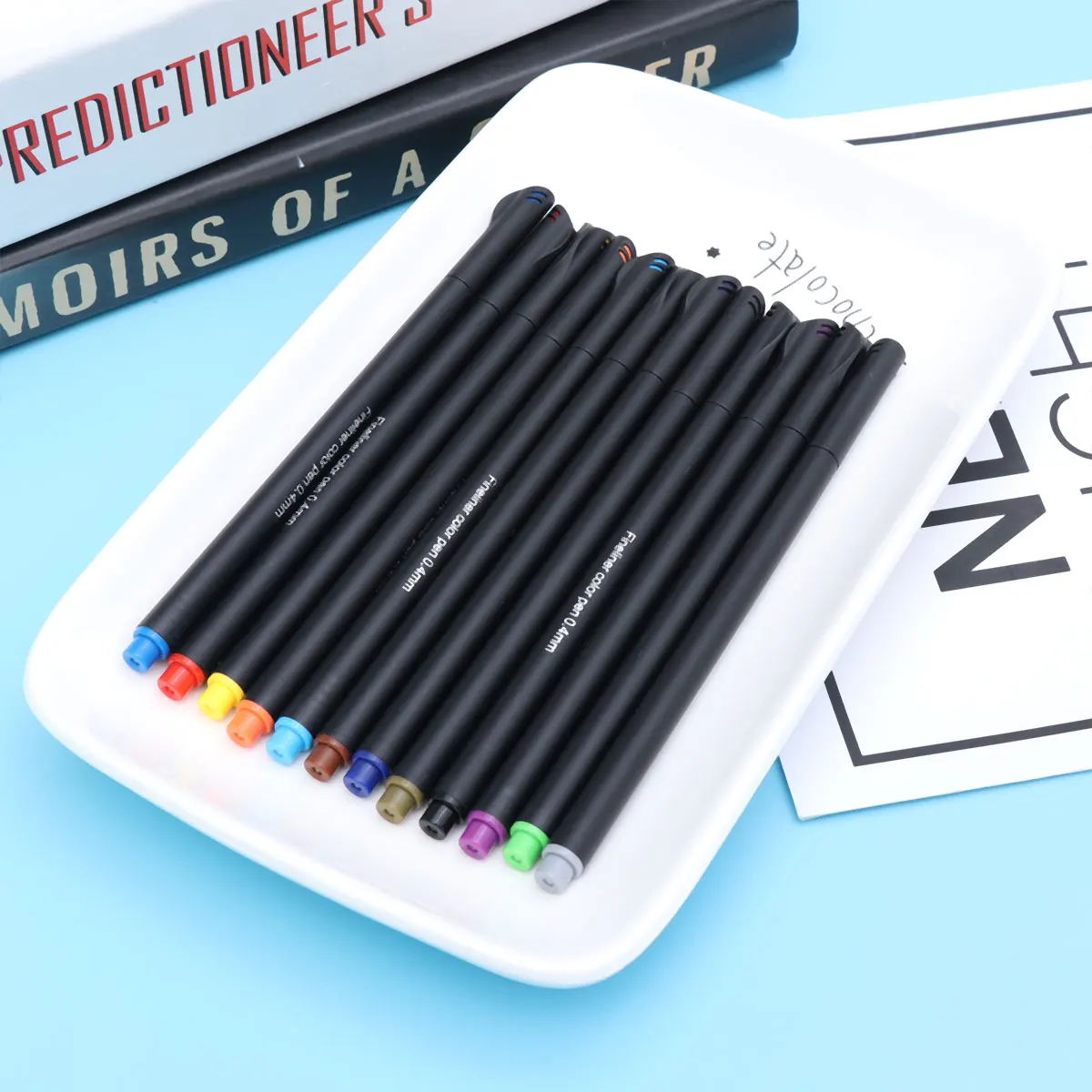 

12pcs Colorful Fine Tip Marker Pen Set Superfine Metal Clad Tips for Writing Drawing Coloring Office Supplies Art Tools Journal
