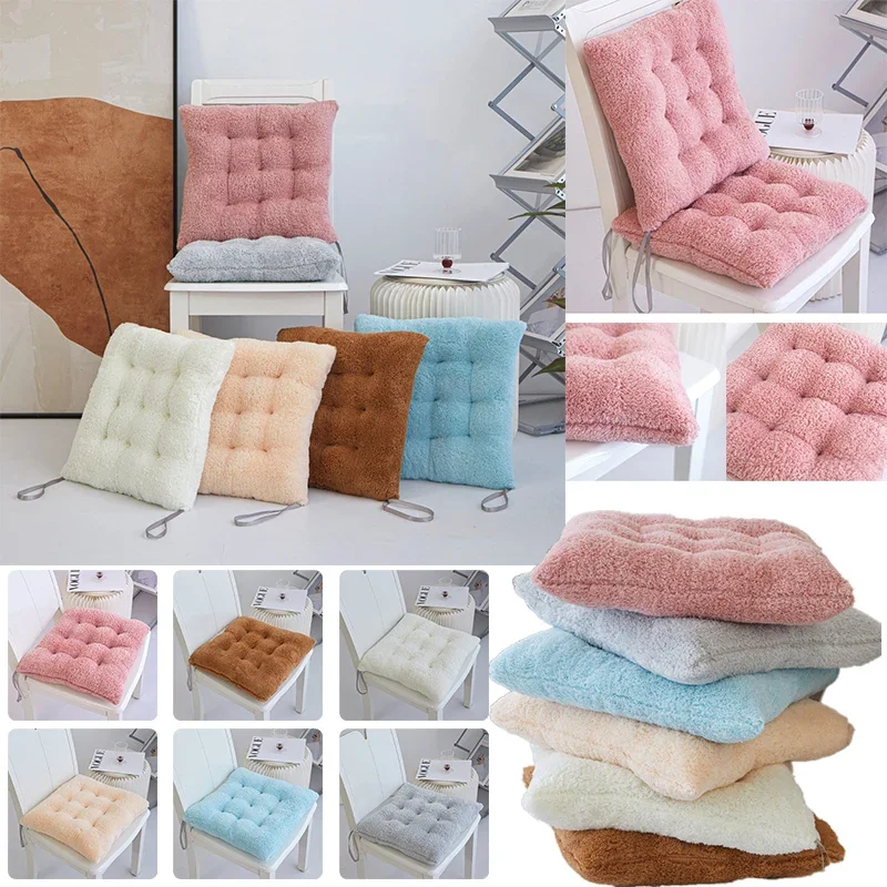 6 Types Soft Square Shape Thicken Polyester Pad Chair Cushion Seat Dining Room Kitchen Office Decor（1 PC）